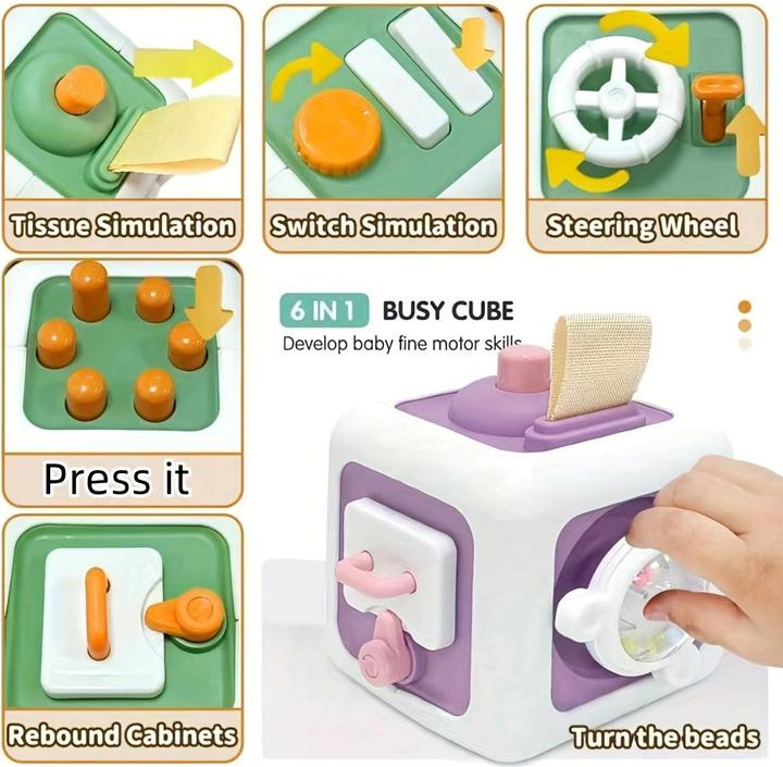 Activity Board Kleinkind Aktivität Busy Cube - Sensorik und Feinmotorik Entwicklungsspielzeug, pädagogisches