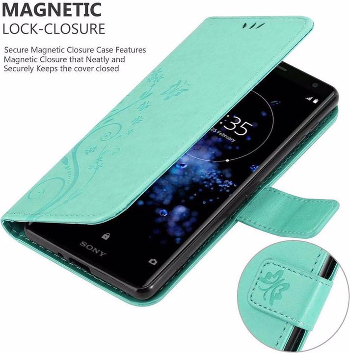 Produktbild Cadorabo Flower Book Cover (Sony Xperia XZ2)