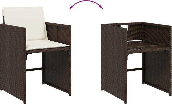 Immagine prodotto VidaXL Mobili da giardino set da pranzo set da giardino gruppo di sedute 11 pezzi in poly rattan marrone (165 cm)