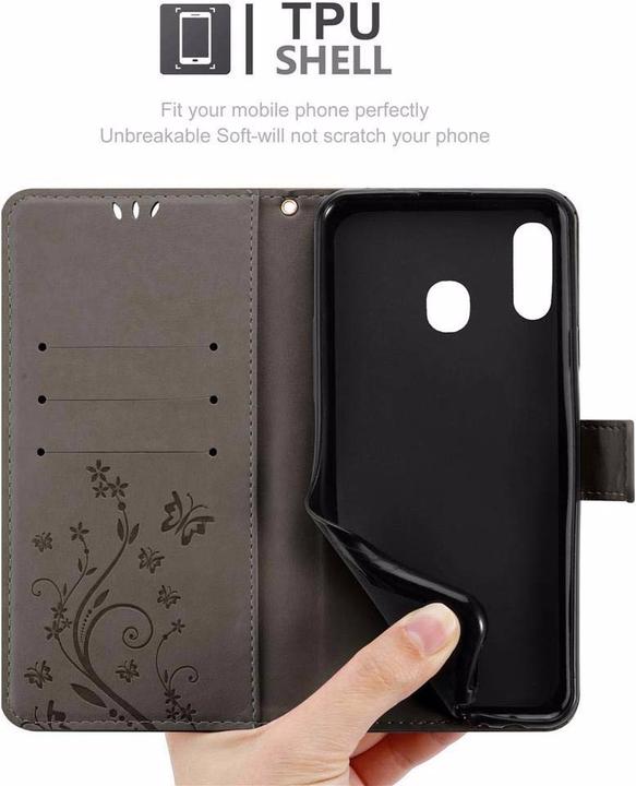 Image du produit Cadorabo Couverture du livre de fleurs (Samsung Galaxy A20, Samsung Galaxy M10s, TCL A30)