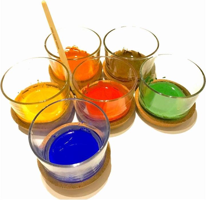 Actual product image Natural Earth Paint Kinderfarbe auf Wasserbasis (Yellow, Orange, Green, Red, Blue, Brown, 1000 ml)