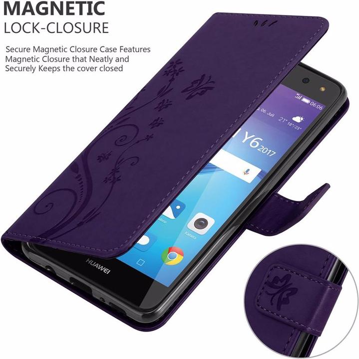 Image du produit Cadorabo Couverture du livre de fleurs (Huawei Y6 (2017), Huawei Y5 (2017))