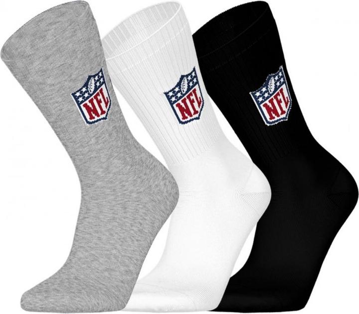 Barefoot NFL Shield 3pk Crew Socks 39-42 (39 - 42)