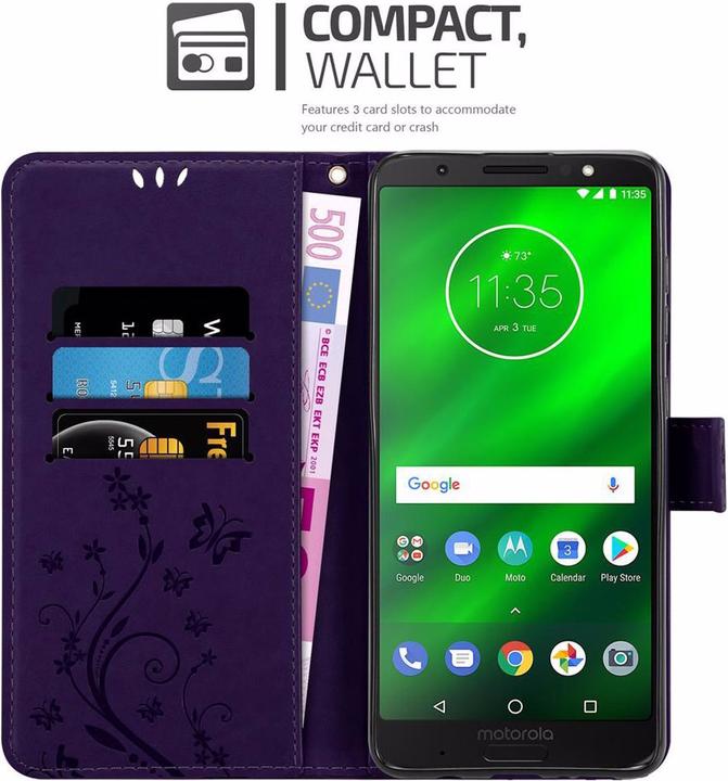 Productafbeelding Cadorabo Bloemen Boekomslag (Motorola Moto G6 Plus)