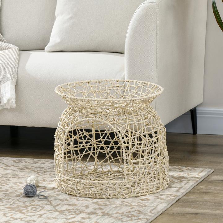 Produktbild PawHut Rattan Katzenkorb mit Kissen (Katze)