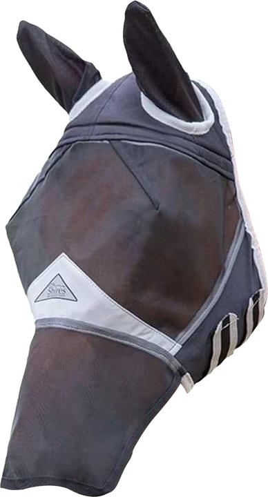Immagine prodotto Shires Maschera anti mosche per cavalli con orecchie e naso Materiale a maglia fine
