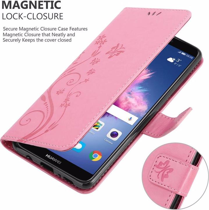Productafbeelding Cadorabo Bloemen Boekomslag (Huawei Enjoy 7S, Huawei P Smart (2018))