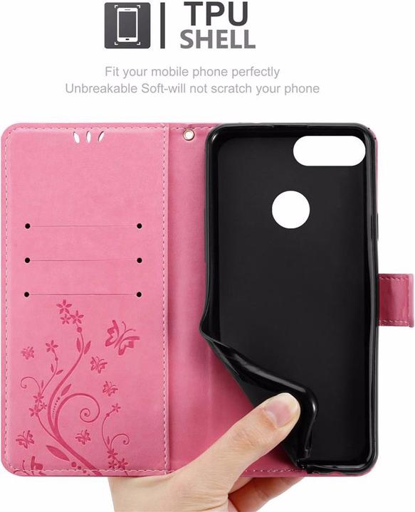 Productafbeelding Cadorabo Bloemen Boekomslag (Huawei Enjoy 7S, Huawei P Smart (2018))