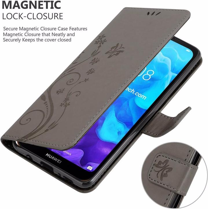 Productafbeelding Cadorabo Bloemen Boekomslag (Huawei Y6 Pro)