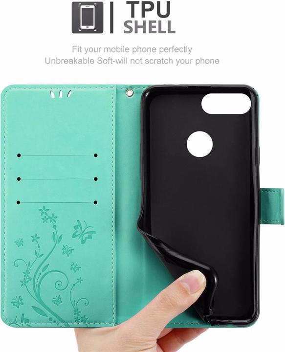 Productafbeelding Cadorabo Bloemen Boekomslag (Huawei Enjoy 7S)