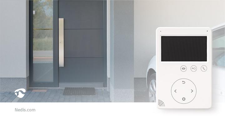Produktbild Nedis Sicherheits Kamera für Tür - 4,3" - Entriegelungsfunktion - Farbmonitor - Weiss (Funk)