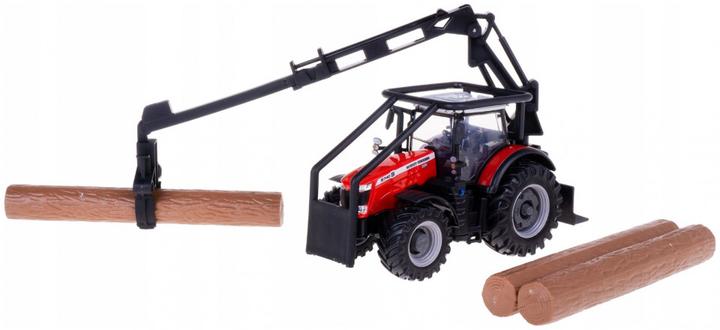 Actual product image Bburago 18/31671 Massey Ferguson 8740S tractor Official scale 1:32 metallic red with drive, loader a