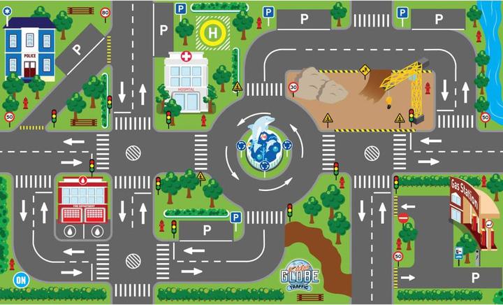 Produktbild Kids Globe Traffic Play Dress Verkehr mit LED-Ampeln (120 x 72 cm)