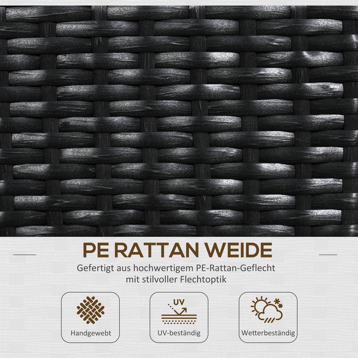 Immagine prodotto Swisshandel24 Letto rialzato in polyrattan con traliccio, fioriera, fioriera, aiuola, nero, 103x103x29cm