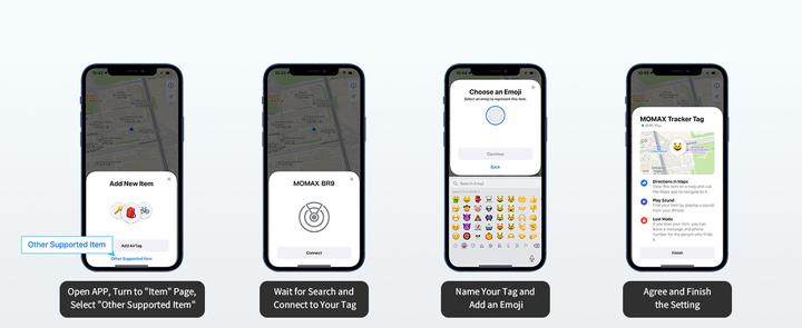 Actual product image Momax PinCard Pro Rechargeable Find My Tracker