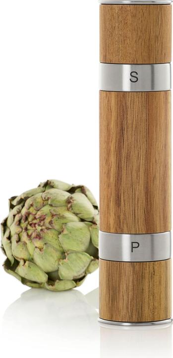 Image du produit AdHoc MP90 Moulin double DUOMILL, pour poivre et sel, meules en céramique, acier inoxydable/bois (Poivre, Sel)