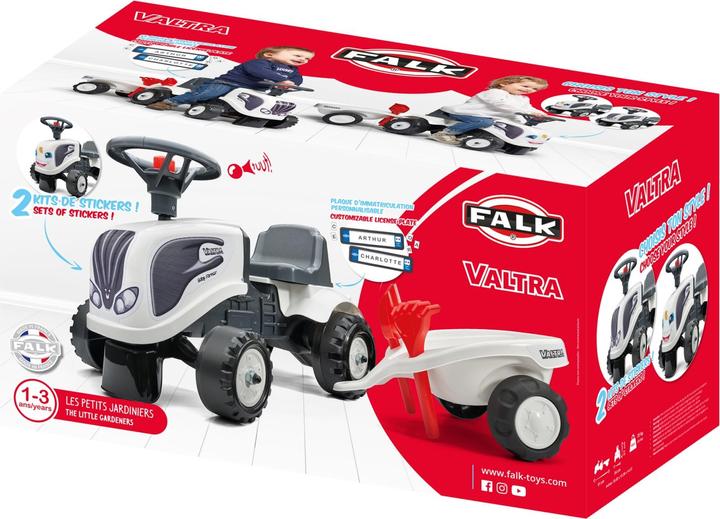 Actual product image Falk Baby Tractor Valtra Baltas su Trailer + accessories from 1 year