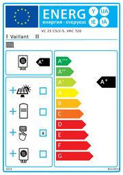 Energielabel Vaillant Pakket 1.741 ecoTEC plus VC 25 CS/1-5, VRC 720