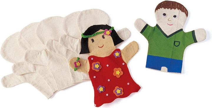 Actual product image Colorations Colourings - Decorate your own canvas hand puppets, set of 12