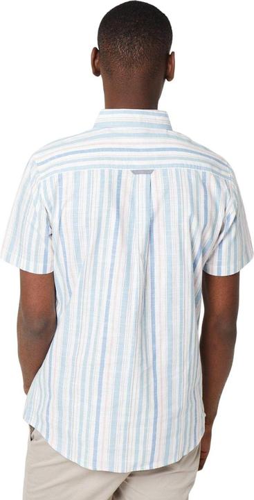 Actual product image Universal Textiles Mens Striped Dobby Pastel Short-Sleeved Shirt (XXL)