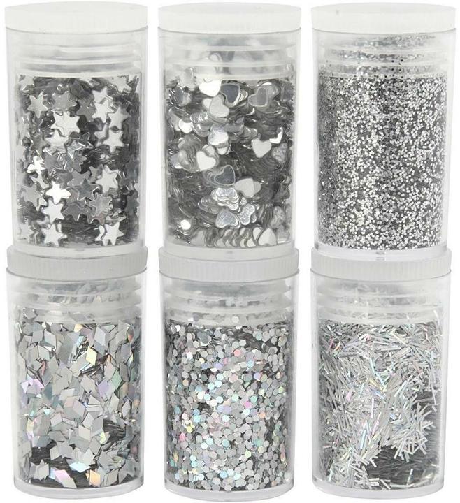 Produktbild Creativ Company Glitzerset Silber, 6 x 5 g