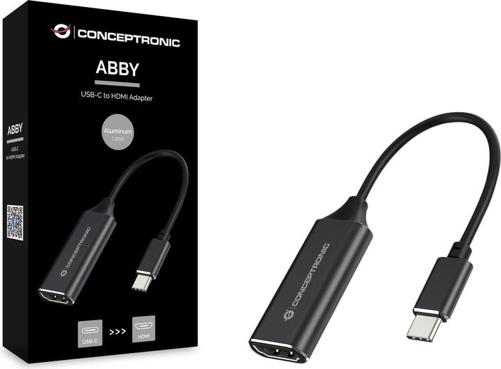 Image du produit Conceptronic Câble adaptateur USB-C -> adaptateur HDMI St/Bu (USB-C, 19.80 cm)