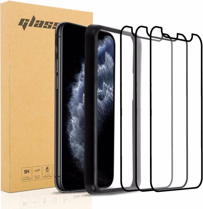 Actual product image Cadorabo Full screen display protection glass with installation guide (3 Piece, Apple iPhone 11 Pro Max)
