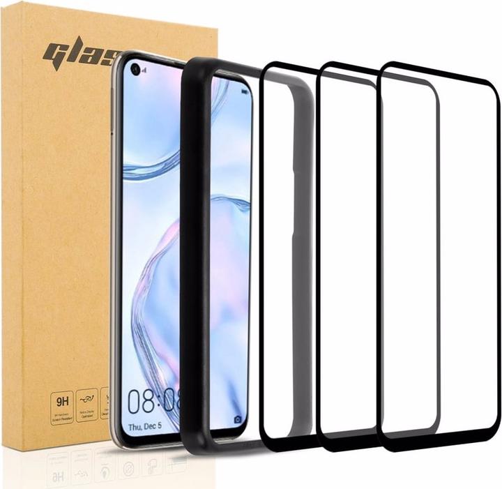 Productafbeelding Cadorabo Volledig schermbeschermend glas met installatiehulp (3 Stuk, Huawei P40 Lite)