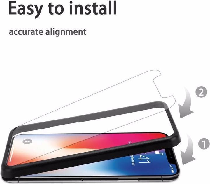 Actual product image Cadorabo Display protection glass with installation aid (3 Piece, Apple iPhone XR)