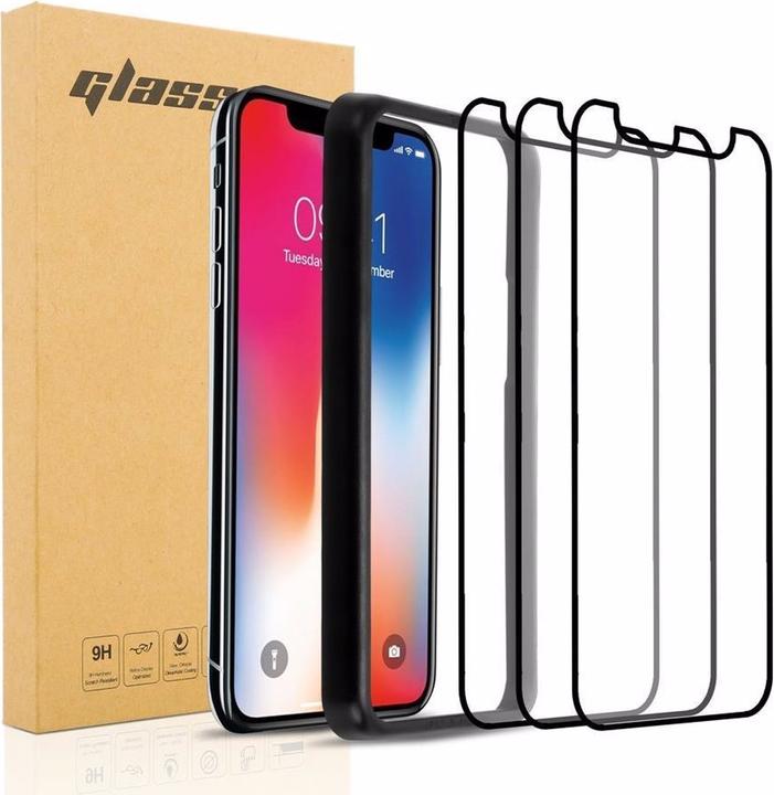 Actual product image Cadorabo Full screen display protection glass with installation guide (3 Piece, Apple iPhone XR)