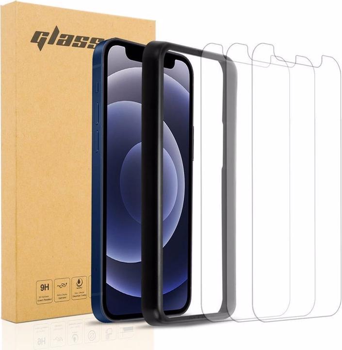 Productafbeelding Cadorabo Schermbeschermend glas met installatiehulp (3 Stuk, Apple iPhone 12 mini)