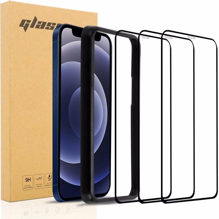 Actual product image Cadorabo Full screen display protection glass with installation guide (3 Piece, Apple iPhone 12 Pro Max)