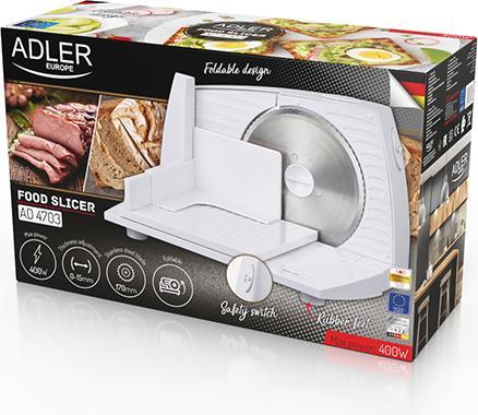Immagine prodotto Adler AD 4703 affettatrice elettrica in plastica bianca