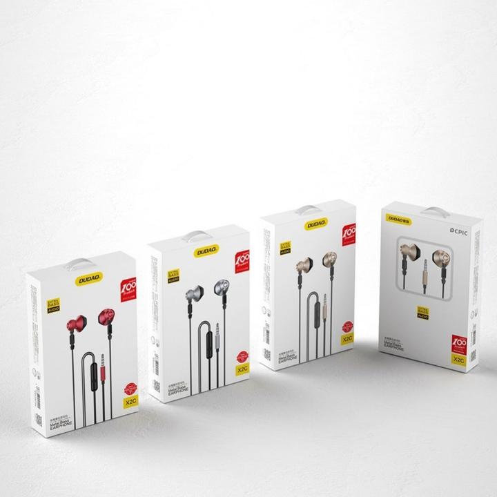 Productafbeelding Dudao Metalen Bedrade Oordopjes 3,5mm Mini Jack Grijs (X2C-Grijs) (Bedraad)