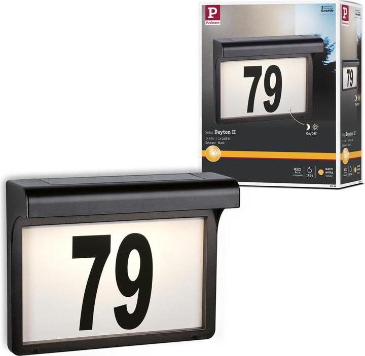 Produktbild Paulmann Solar Hausnummernleuchte (6 lm, IP44)