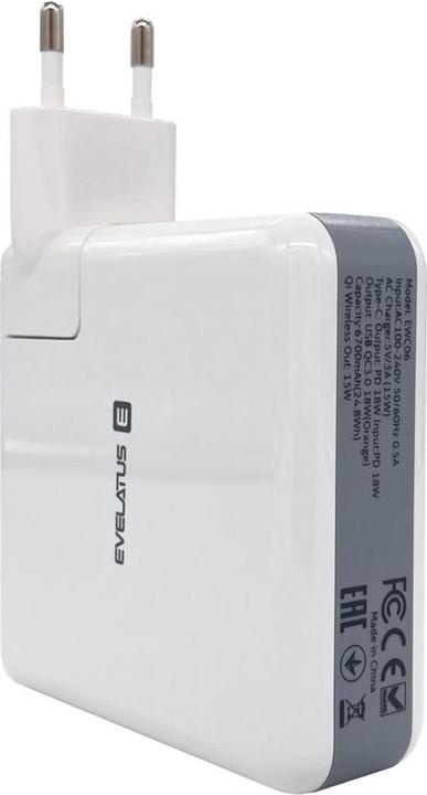 Image du produit Evelatus Adaptateur de voyage Chargeur sans fil EWC06 (15 W)