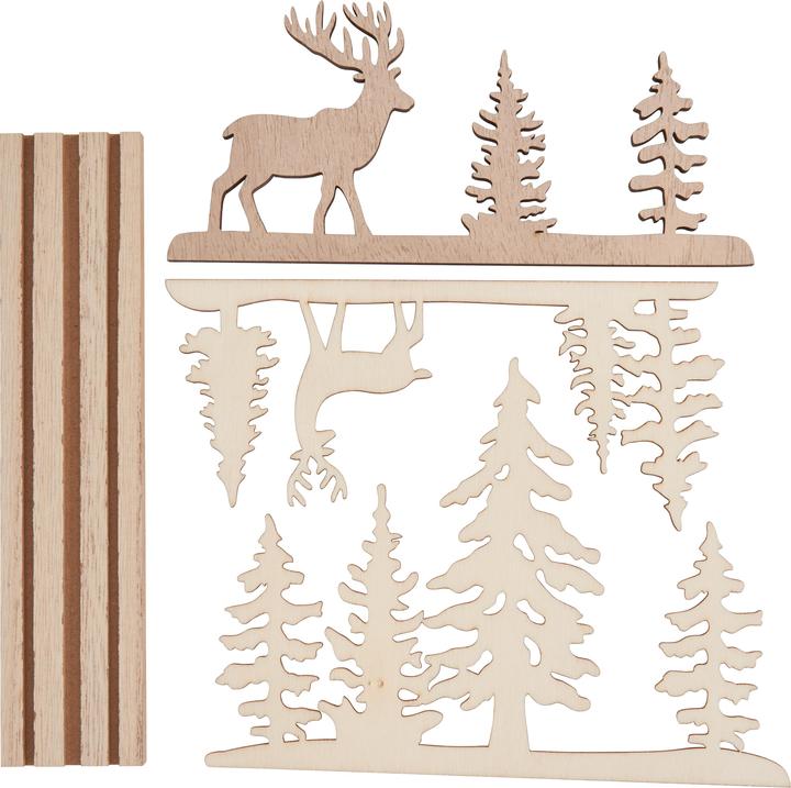 Produktbild VBS Holz-Steckmotiv "Rentiere im Wald", 4-tlg.