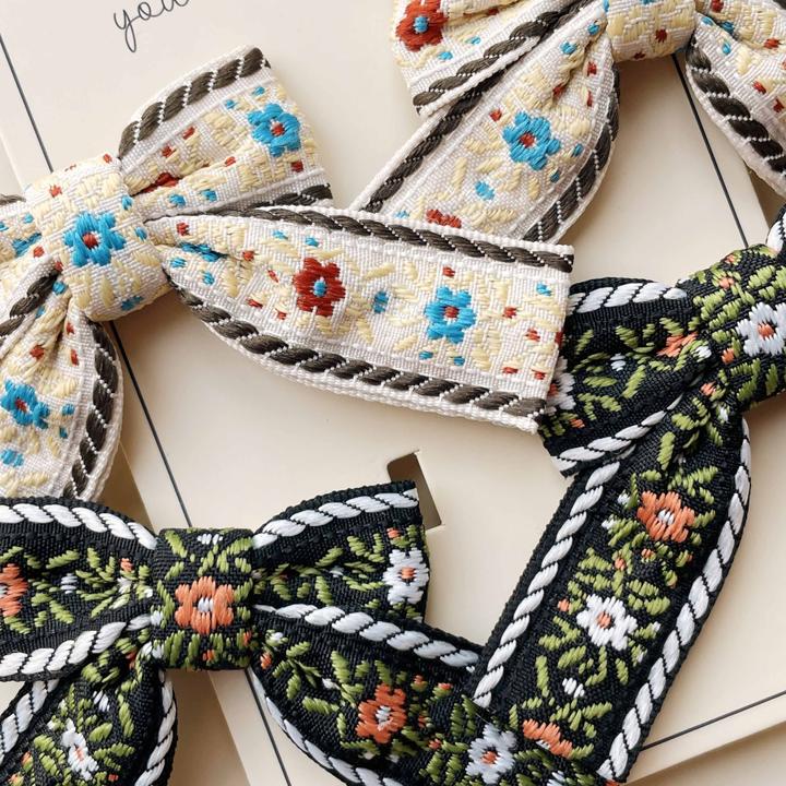 Actual product image Konges Slojd 4Pack hair clips bow black (Emblazonments)