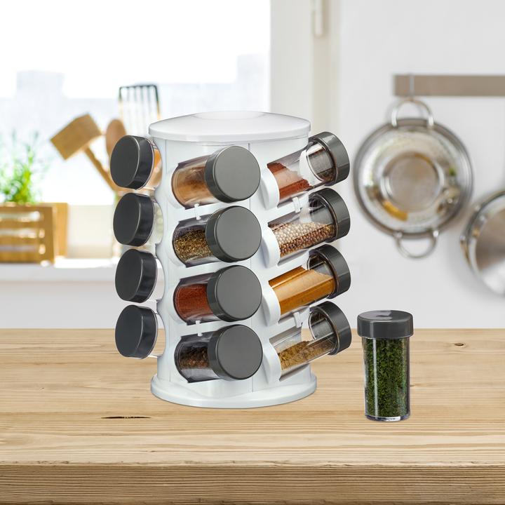 Actual product image Relaxdays Spice Rack with 16 Jars
