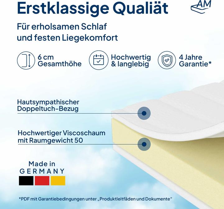 Actual product image AM Qualitätsmatratzen Basic Visco Topper (160 x 190 cm)