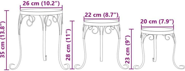 Actual product image VidaXL Pflanzenständer 3 Stk. Terrakottarot und Keramik