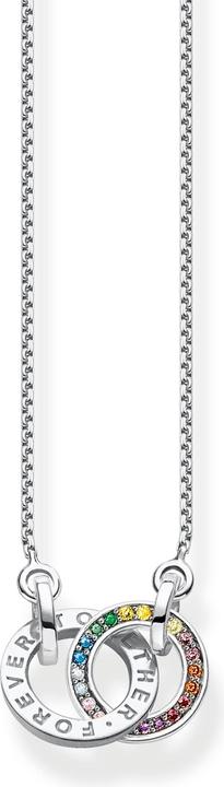 Produktbild Thomas Sabo Halskette Together mit Zwei Ringen Bunten Steinen Silber Geschwärzt (925er Silber, 50 - 55 cm)