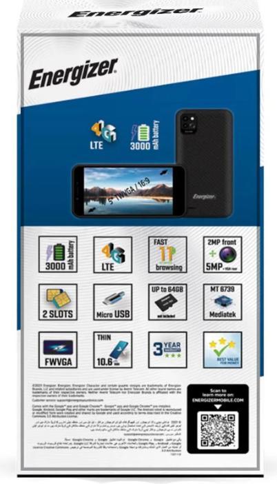Produktbild Energizer Ultimate U505S Smartphone – Smartphone 1 GB RAM 16 GB 5 Zoll 4G Dual Sim EU (Schwarz) (16 GB, Schwarz, 5", Dual SIM, 5 Mpx, 4G)