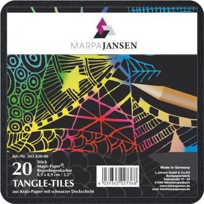 Produktbild Marpa Jansen ZENTANGLE TILES 8.9cm SCHWARZ / à20