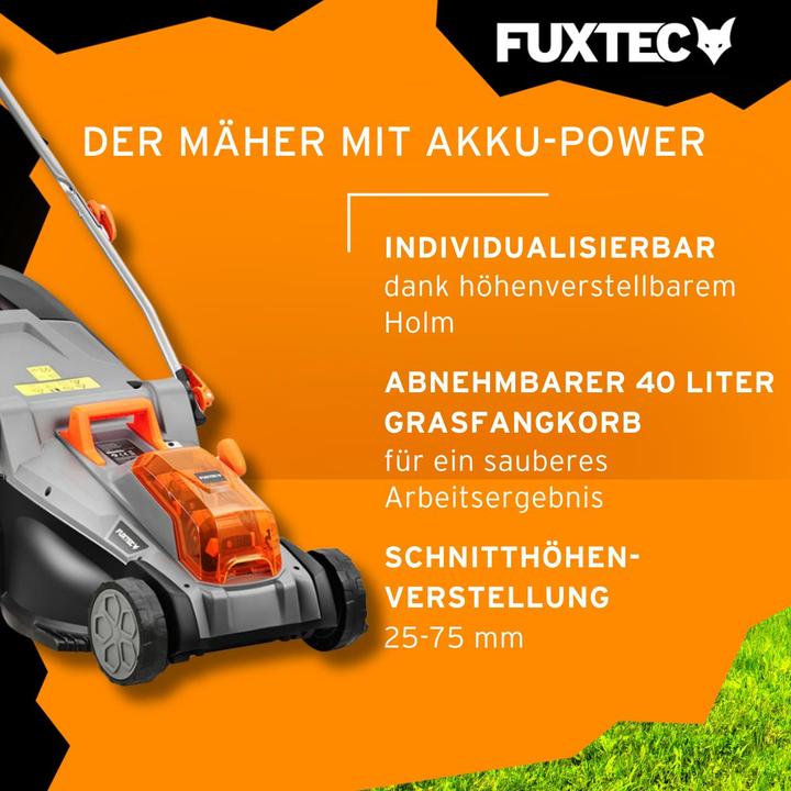 Image du produit Fuxtec Tondeuse à gazon sans fil 40V FX-E2RM37SET (Fonctionnement sur batterie)