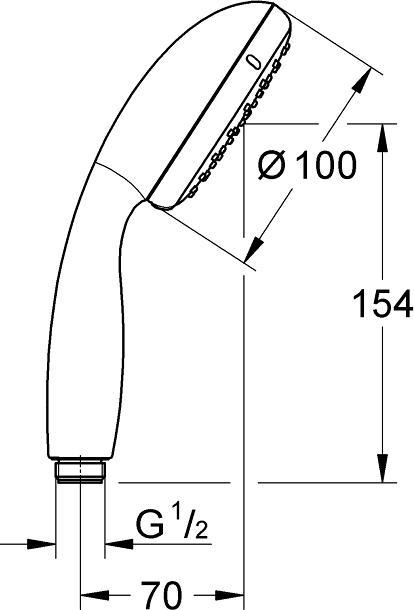 Produktbild Grohe Handbrause TEMPESTA 100 100mm m Durchfl-konst 5,7 l/min chr (2 Strahlarten, 5.70 l/min)