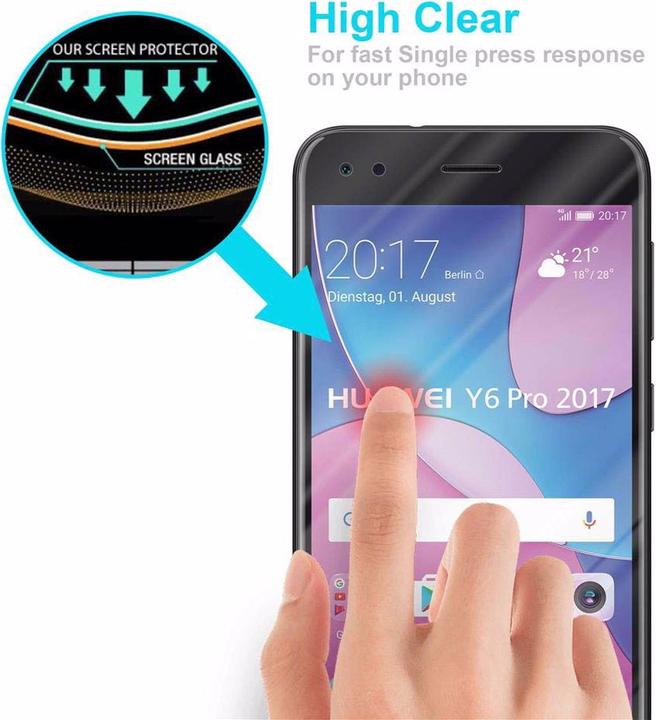 Immagine prodotto Cadorabo Vetro di protezione del display (1 Pezzo/i, Huawei Y6 Pro (2017))