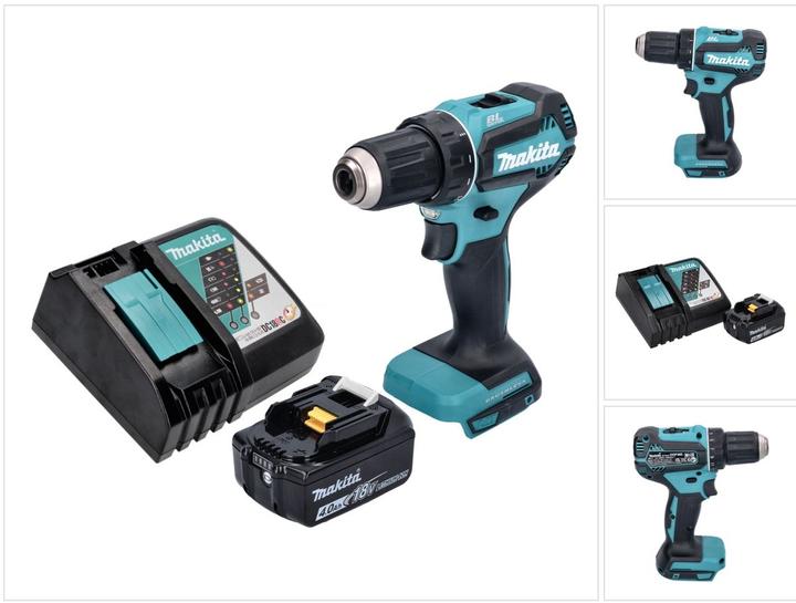 Actual product image Makita DDF 485 RM1 Cordless drill driver 18 V 50 Nm Brushless + 1x rechargeable battery 4.0 Ah + charger (Rechargeable battery operated)