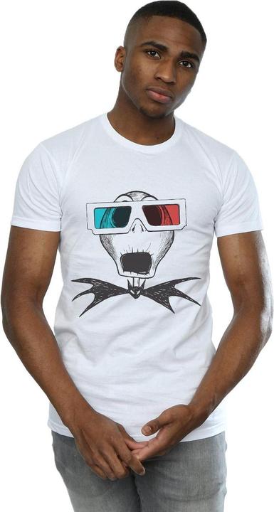 Actual product image Disney Mens Nightmare Before Christmas Jack Skellington 3D Glasses T-Shirt (5XL)