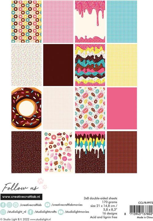 Image du produit art by marlene Papier à dessin "Donuts about you" Friendz (16 g/m²)
